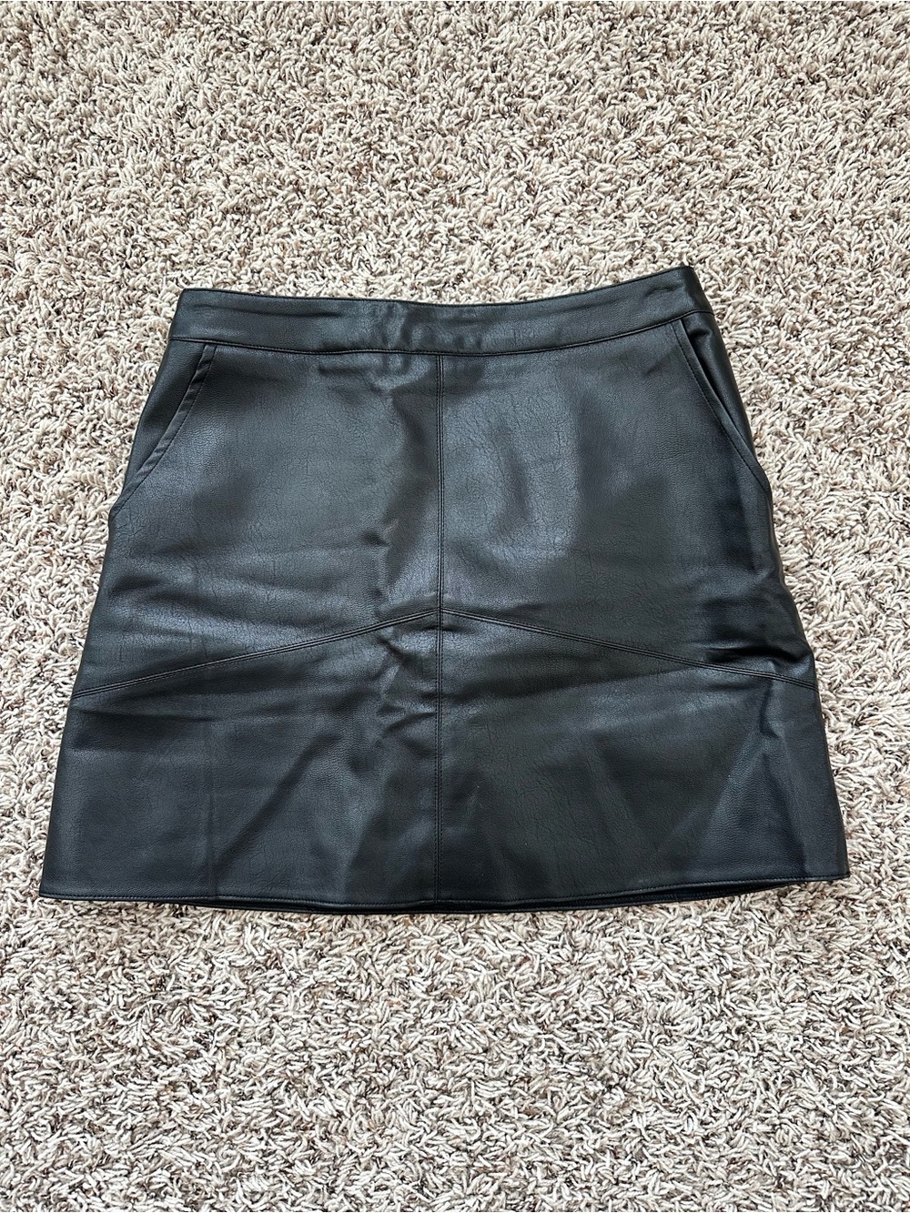 Lulu's Black Faux Leather Mini Skirt